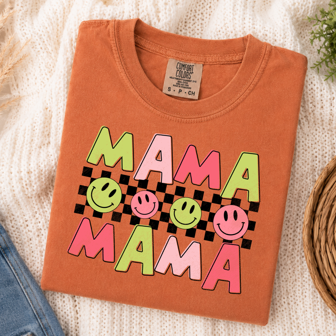 Smiley Mama Stack Graphic Tee