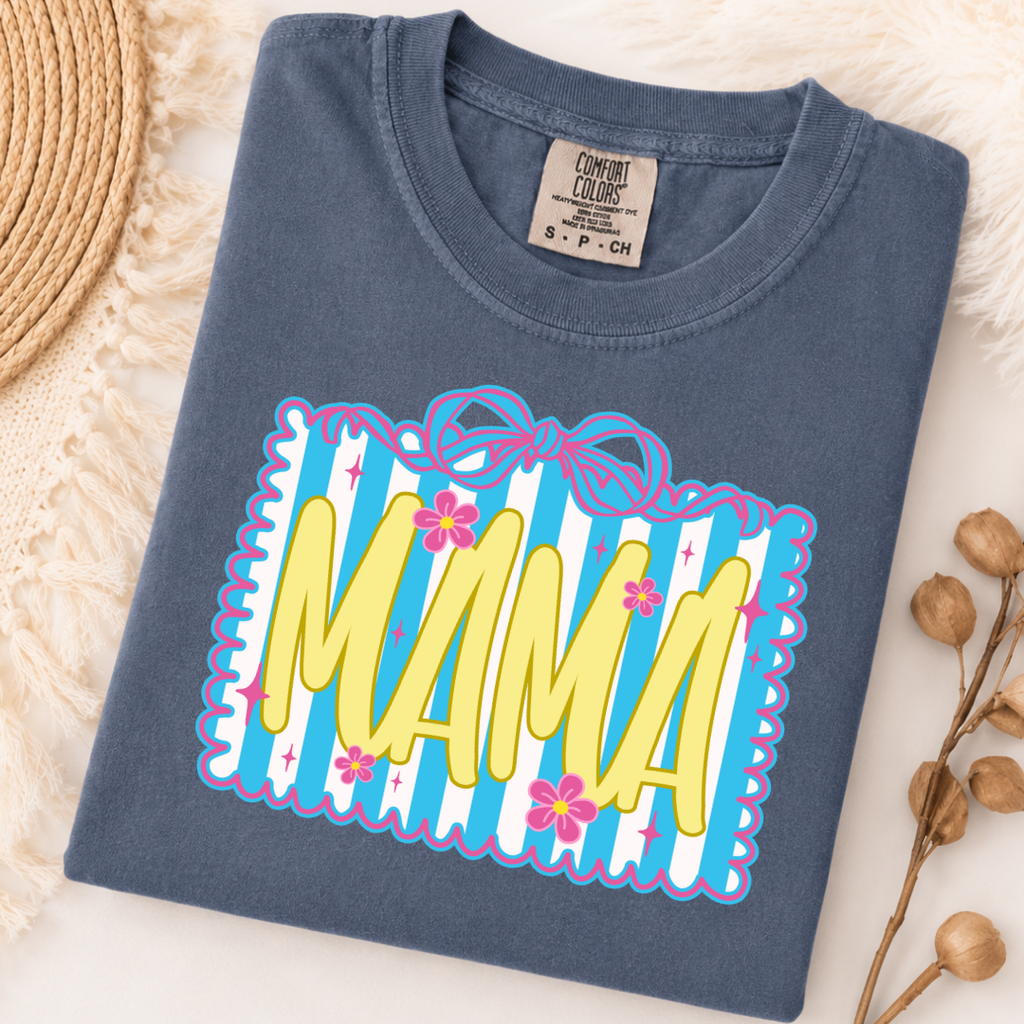 Blue Bow Mama Graphic Tee