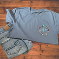 Patriotic Embroidered Monogram Frame Tee