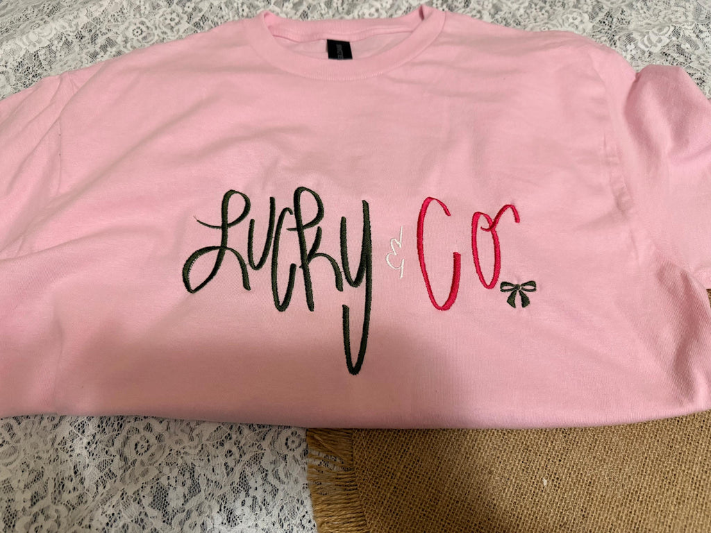 Lucky & Co T-Shirt | Embroidery | St. Patty's Inspired Design | St. Patrick's Day