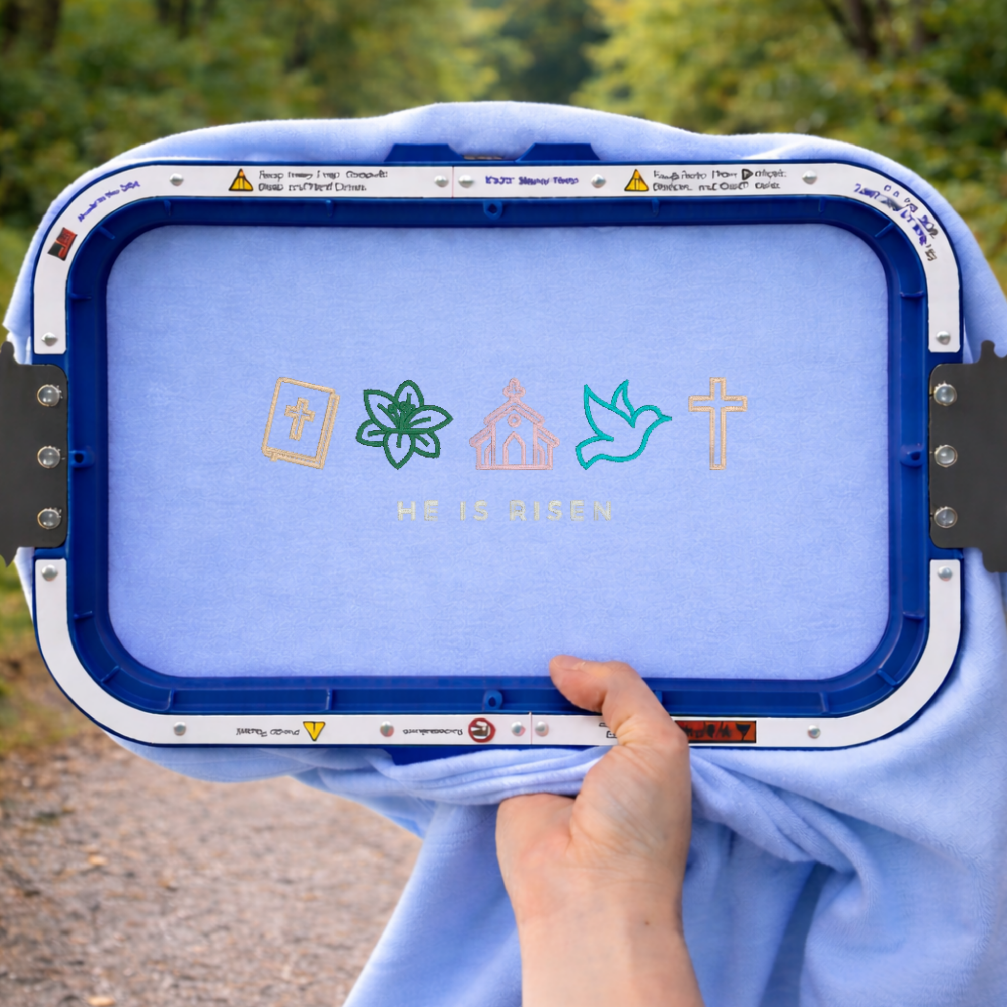 He Is Risen Embroidered T-Shirt – Faith-Based Christian Tee ✝️