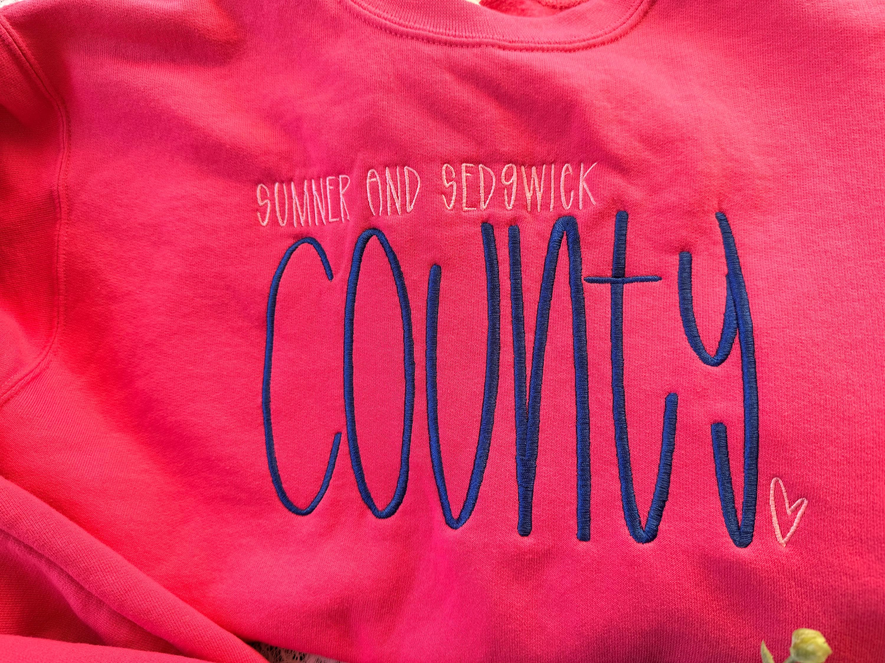 Your County Embroidery Sweatshirt | Personalized County Pullover | Embroidered | Cozy State Pride Gift