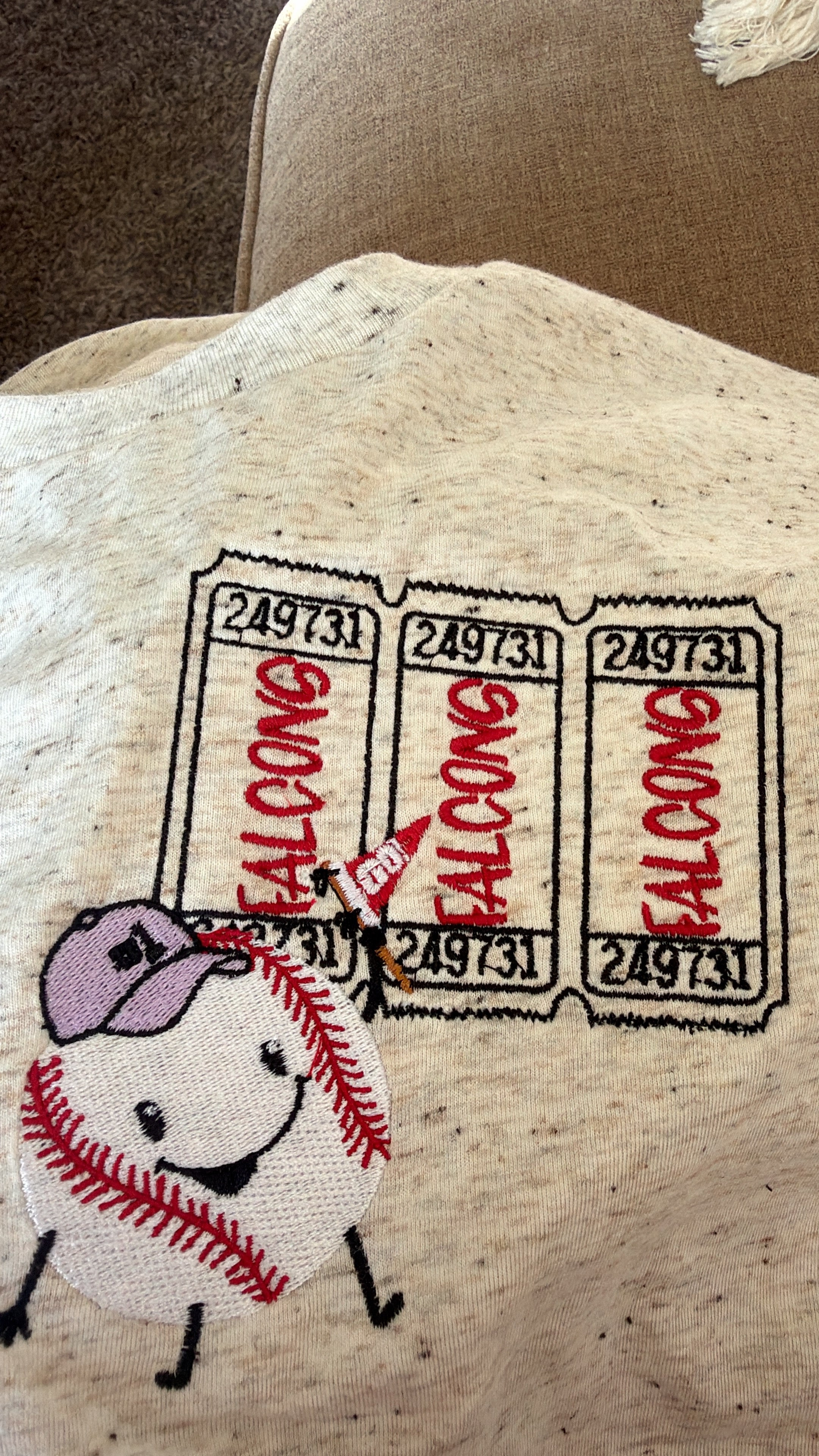 Baseball Tickets Left Chest T-Shirt (Customizable)