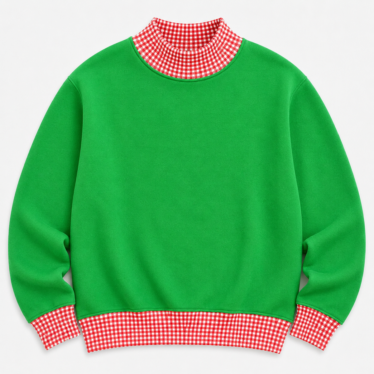 Holiday Gingham Mockneck Sweatshirt - Kids