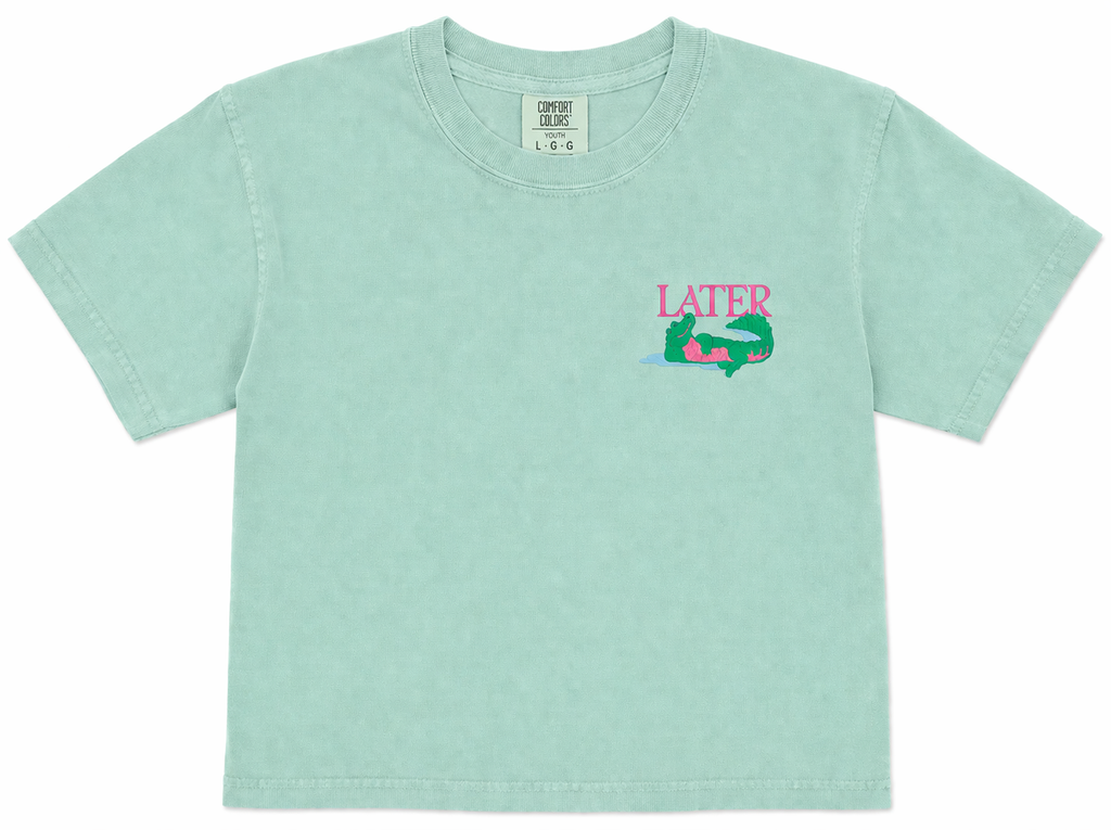 Later Gator Youth Embroidered Tee | Comfort Colors Kids Shirt | Summer Graphic Tee | Left Chest Embroidery | Trendy Kids Outfit
