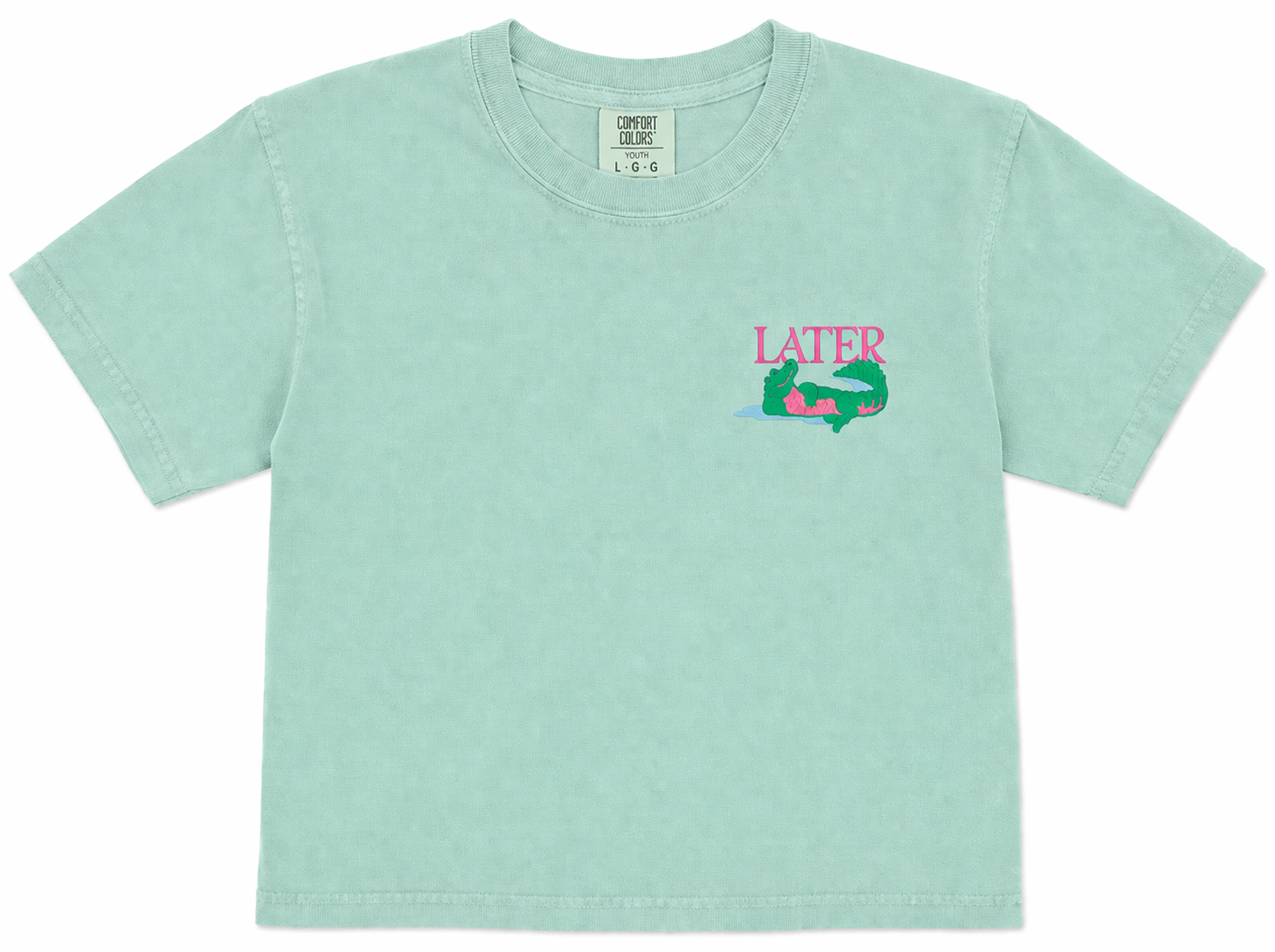Later Gator Youth Embroidered Tee | Comfort Colors Kids Shirt | Summer Graphic Tee | Left Chest Embroidery | Trendy Kids Outfit