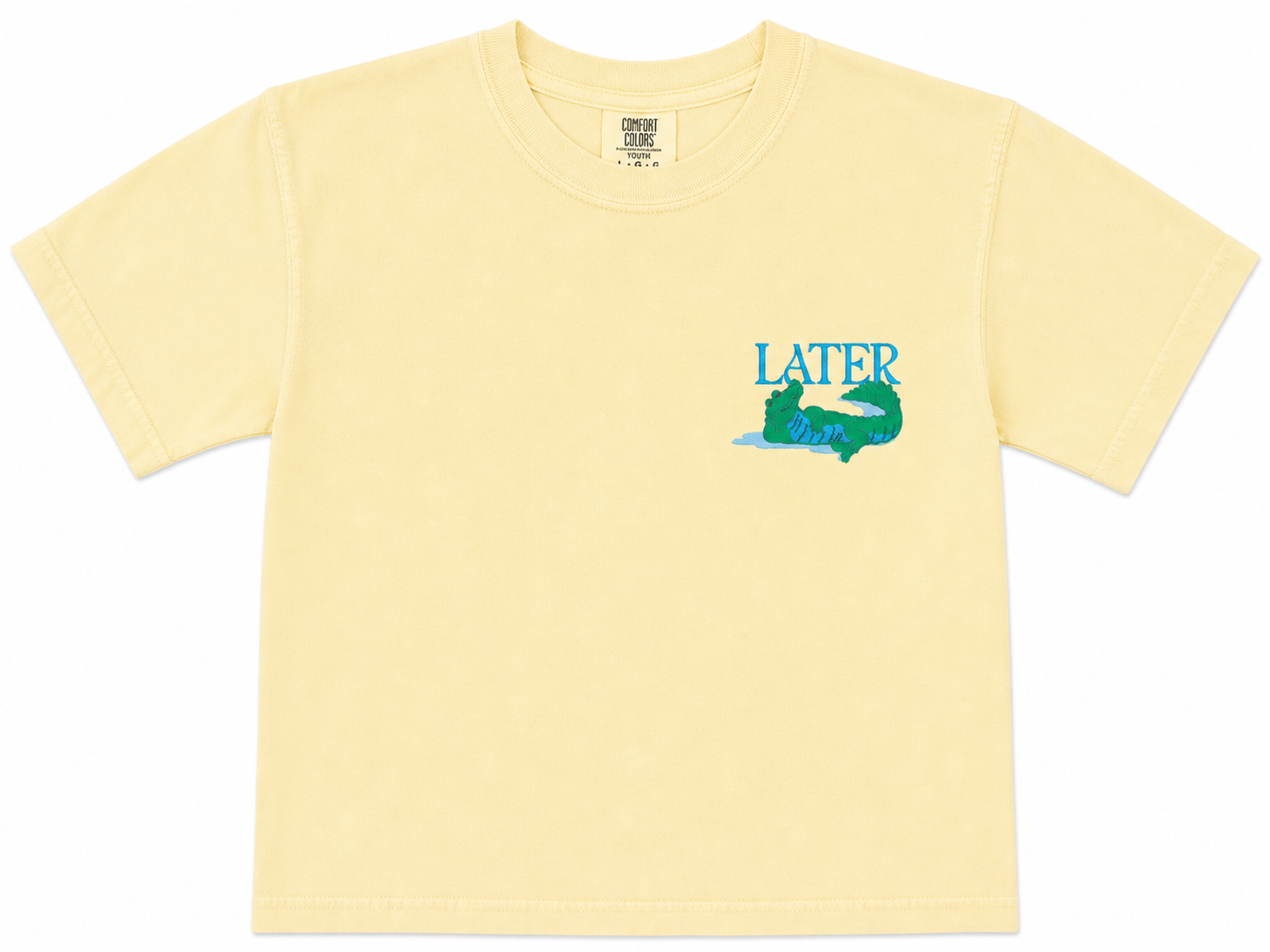 Later Gator Youth Embroidered Tee | Comfort Colors Kids Shirt | Summer Graphic Tee | Left Chest Embroidery | Trendy Kids Outfit