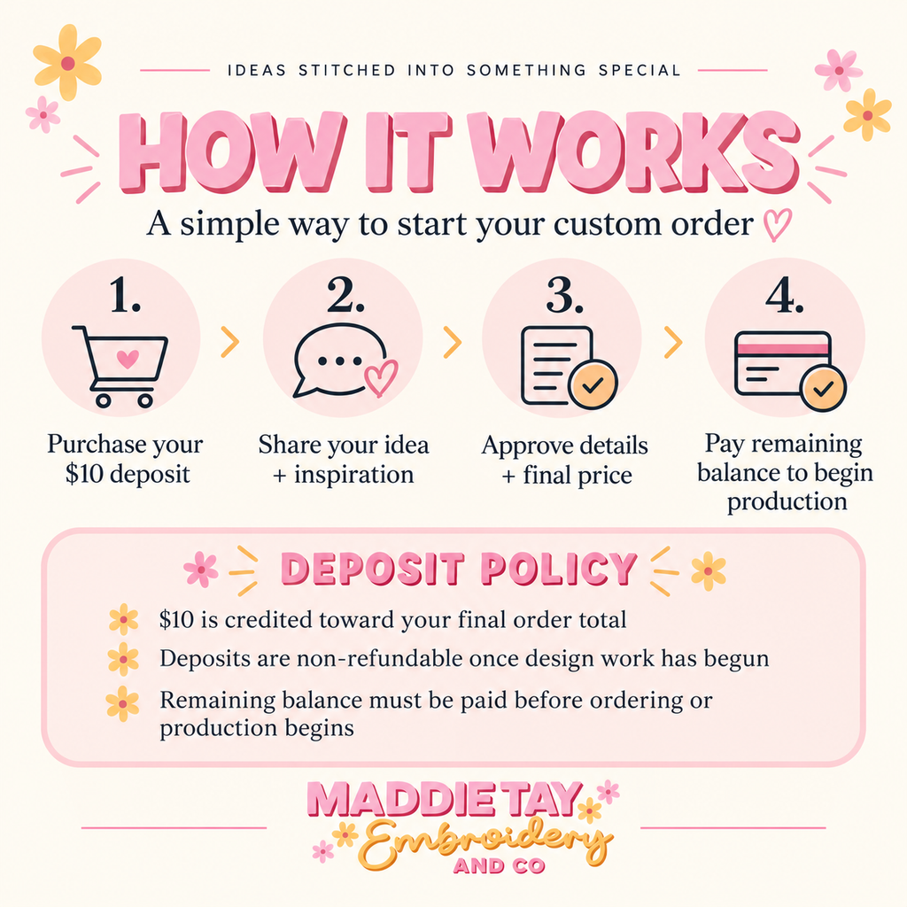 Custom Order Deposit | Start Your Custom Order