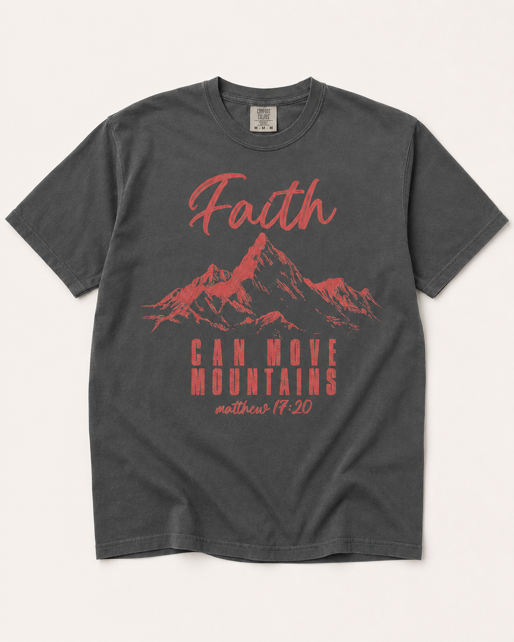 Faith Can Move Mountains Graphic Tee - Red