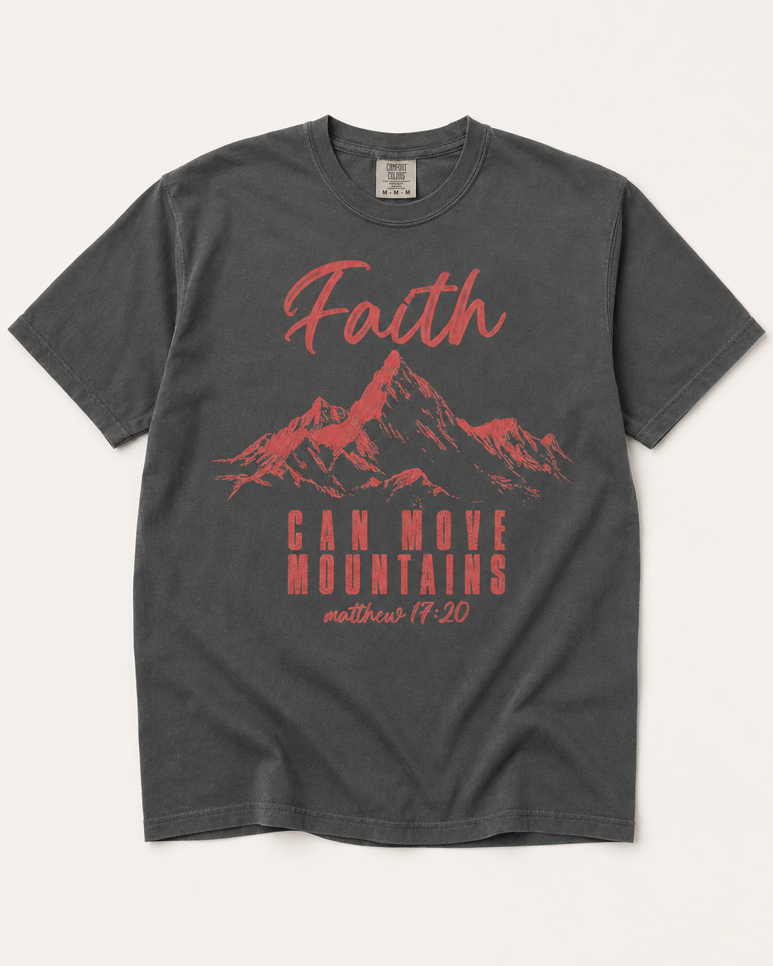Faith Can Move Mountains Graphic Tee - Red