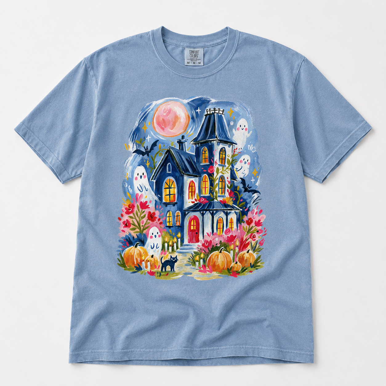 Watercolor Haunted House Graphic Tee