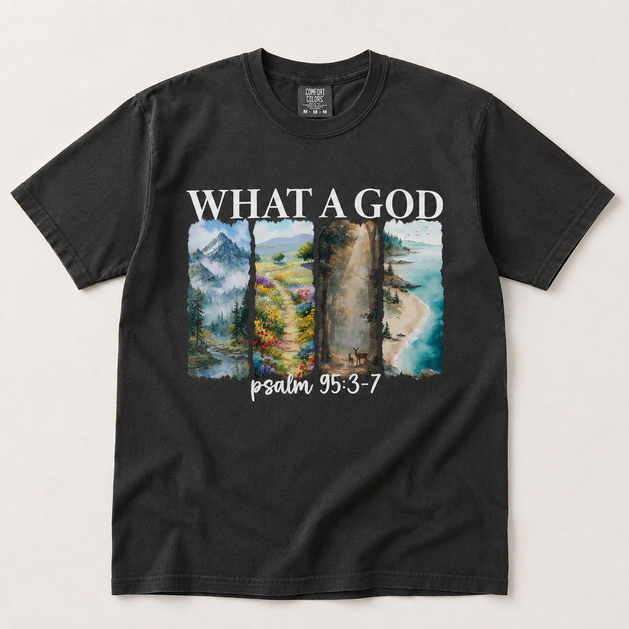 What a God Psalm 95 Graphic Tee - White Text