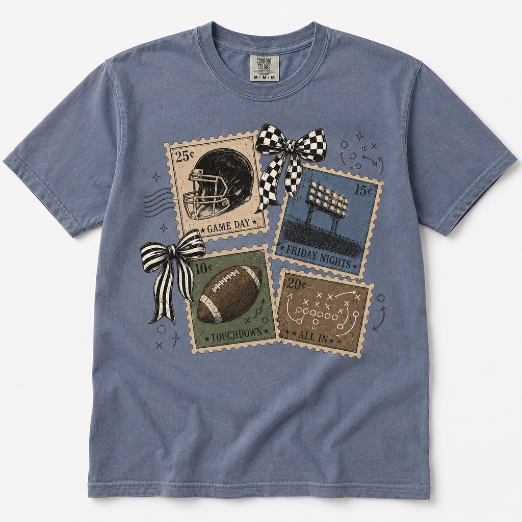 Vintage Football Stamp Graphic Tee