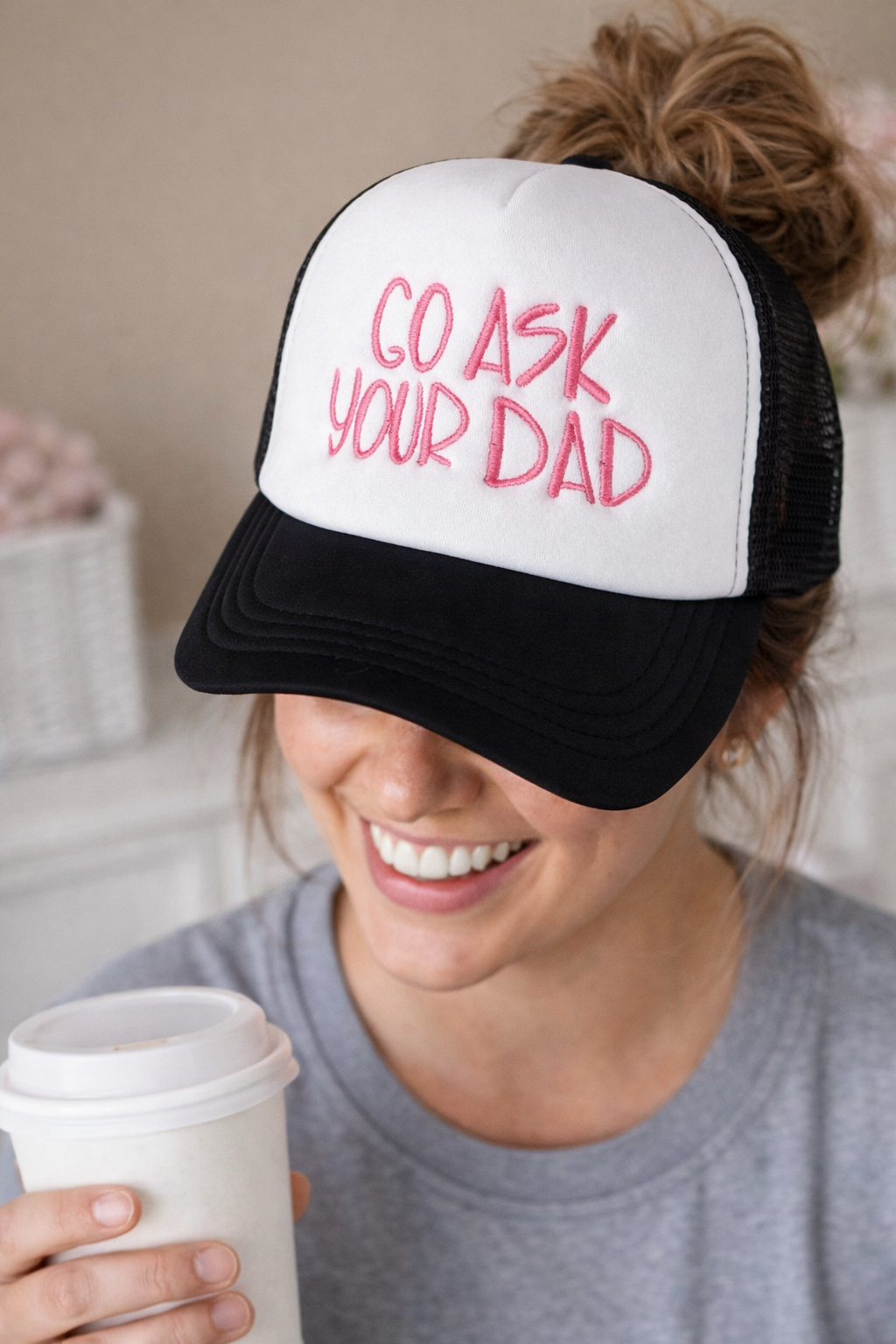 Go Ask Your Dad Personalized Embroidered Hat
