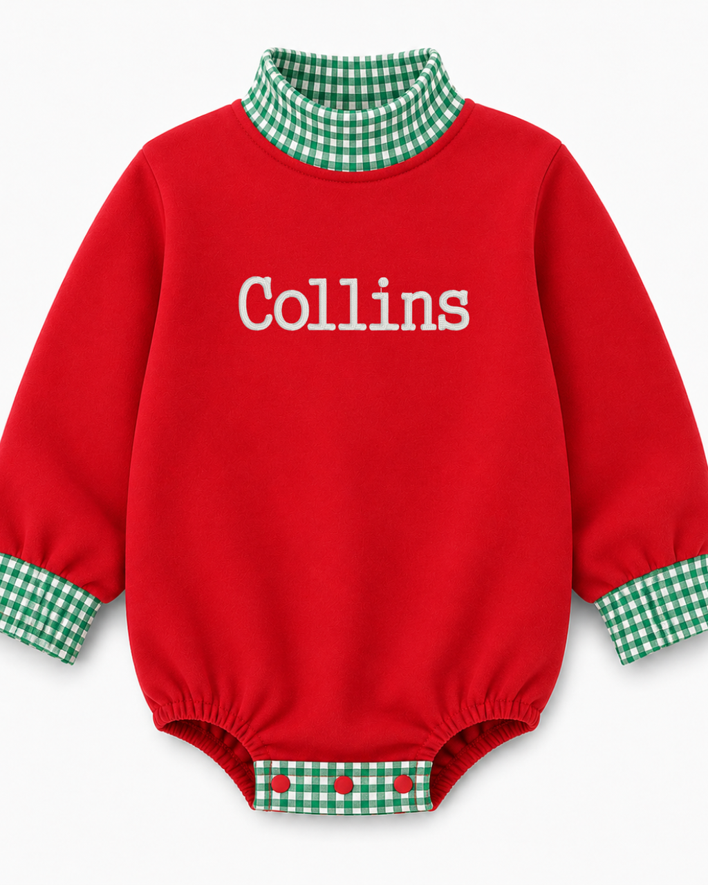 Holiday Gingham Mockneck Bubble Preorder