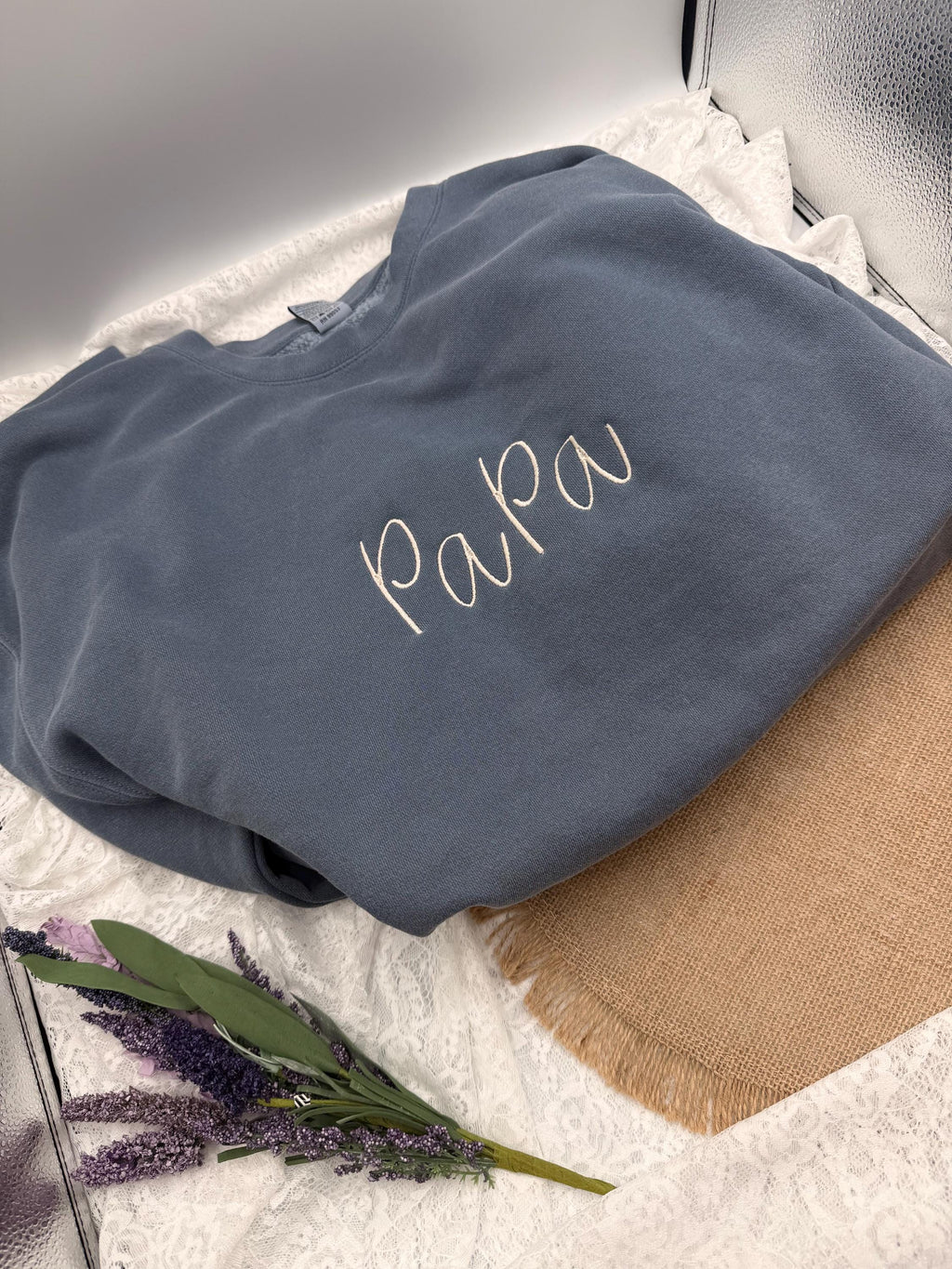 Embroidered Papa Sweatshirt
