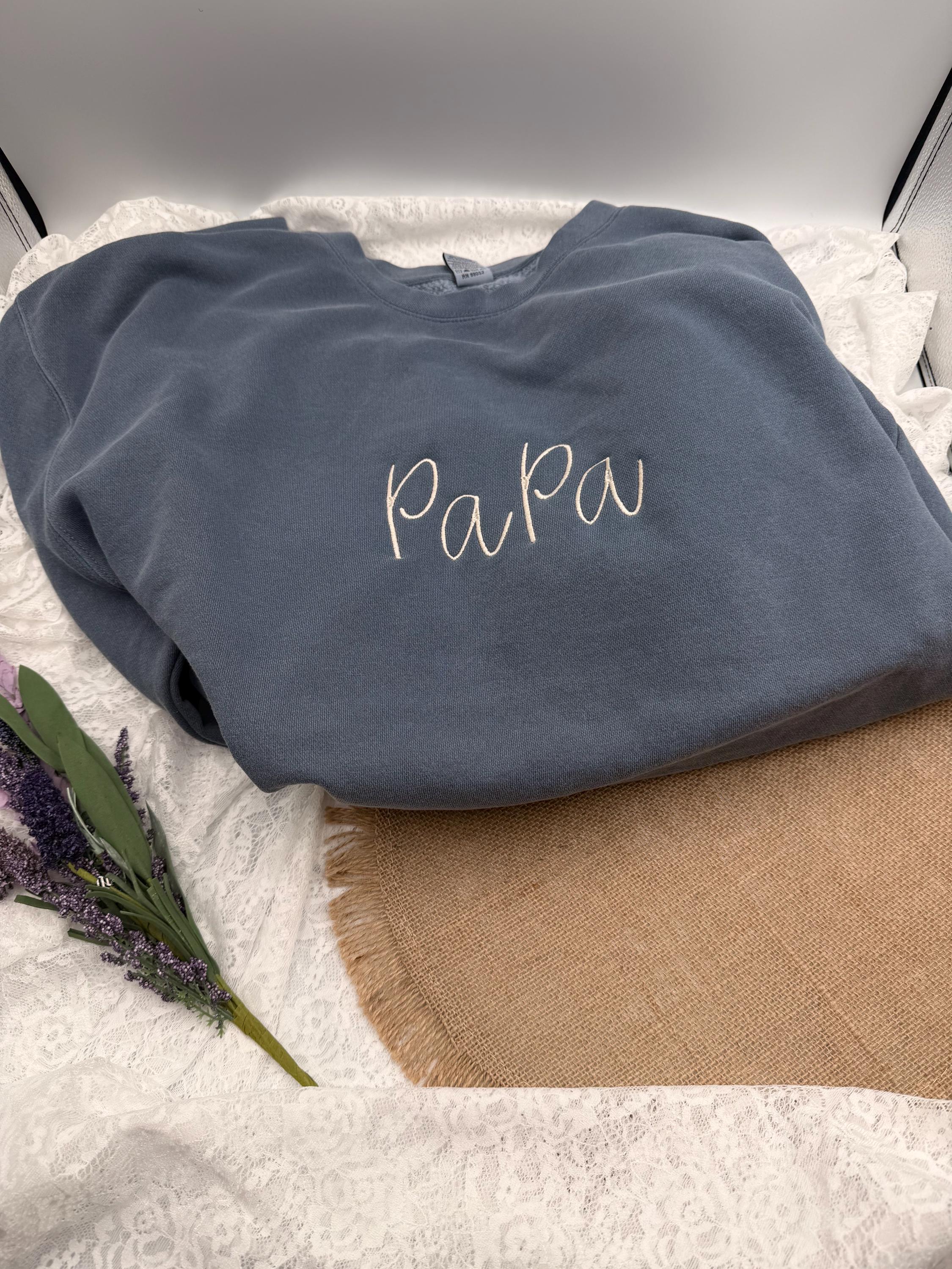 Embroidered Papa Sweatshirt