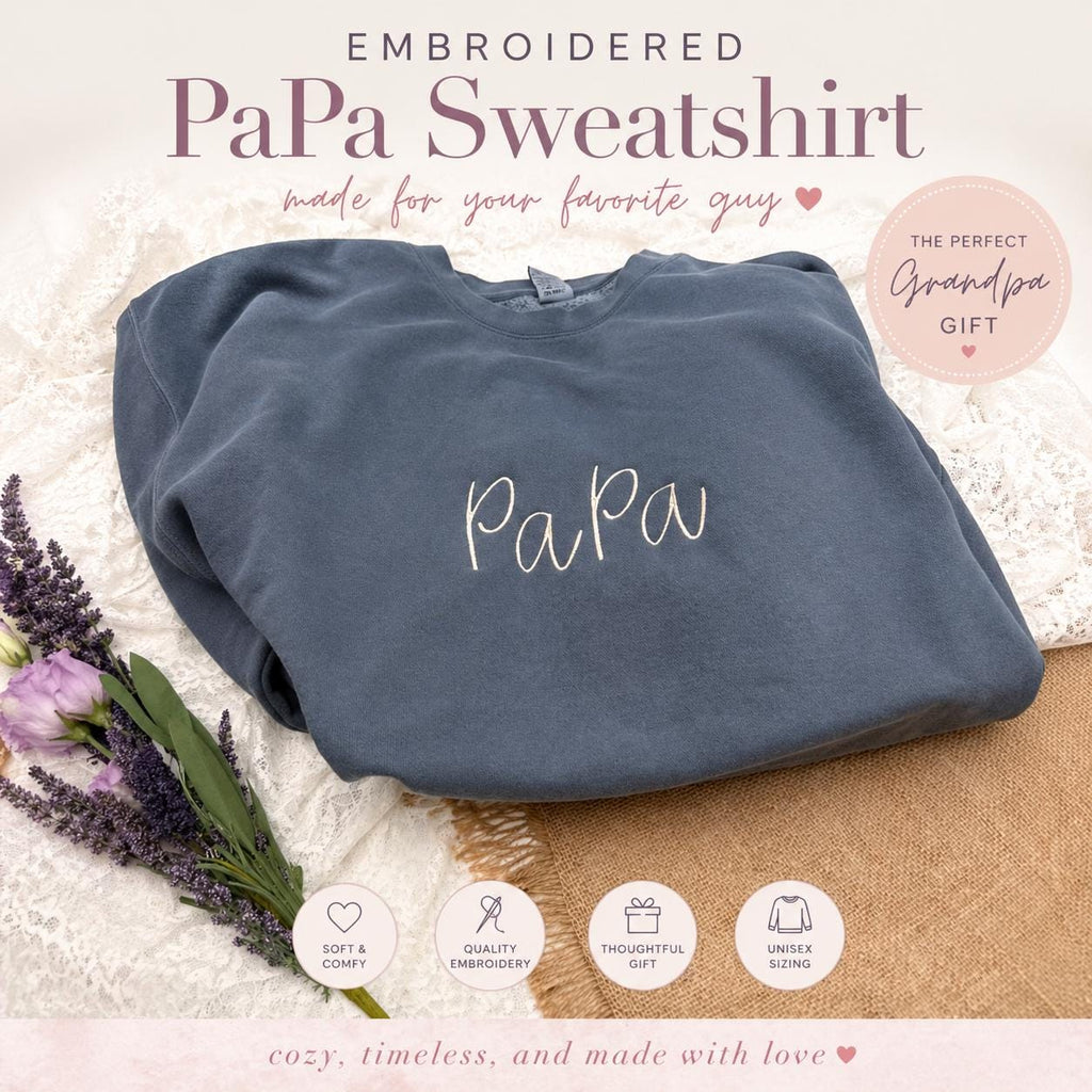 Embroidered Papa Sweatshirt