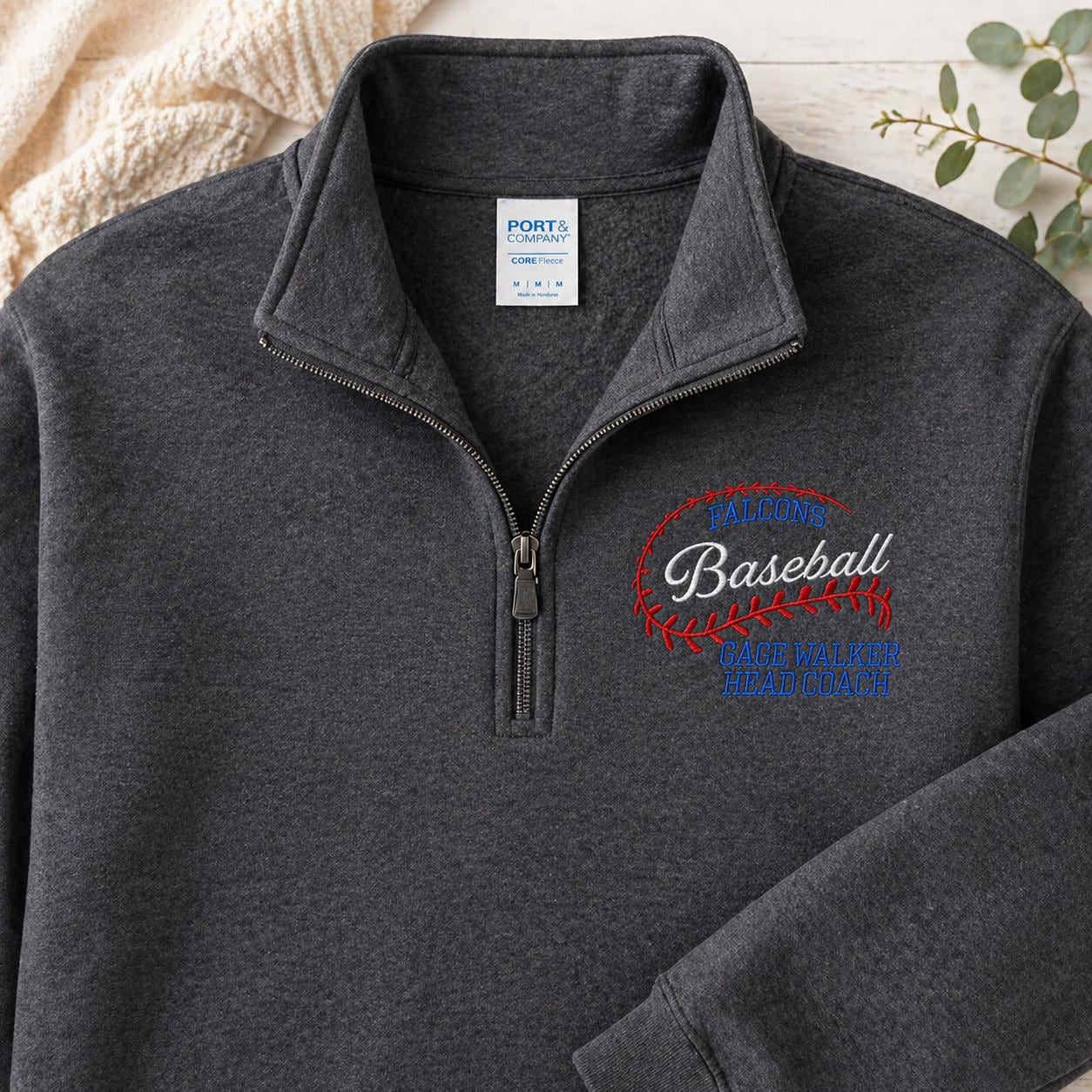 Embroidered Baseball Sweatshirt