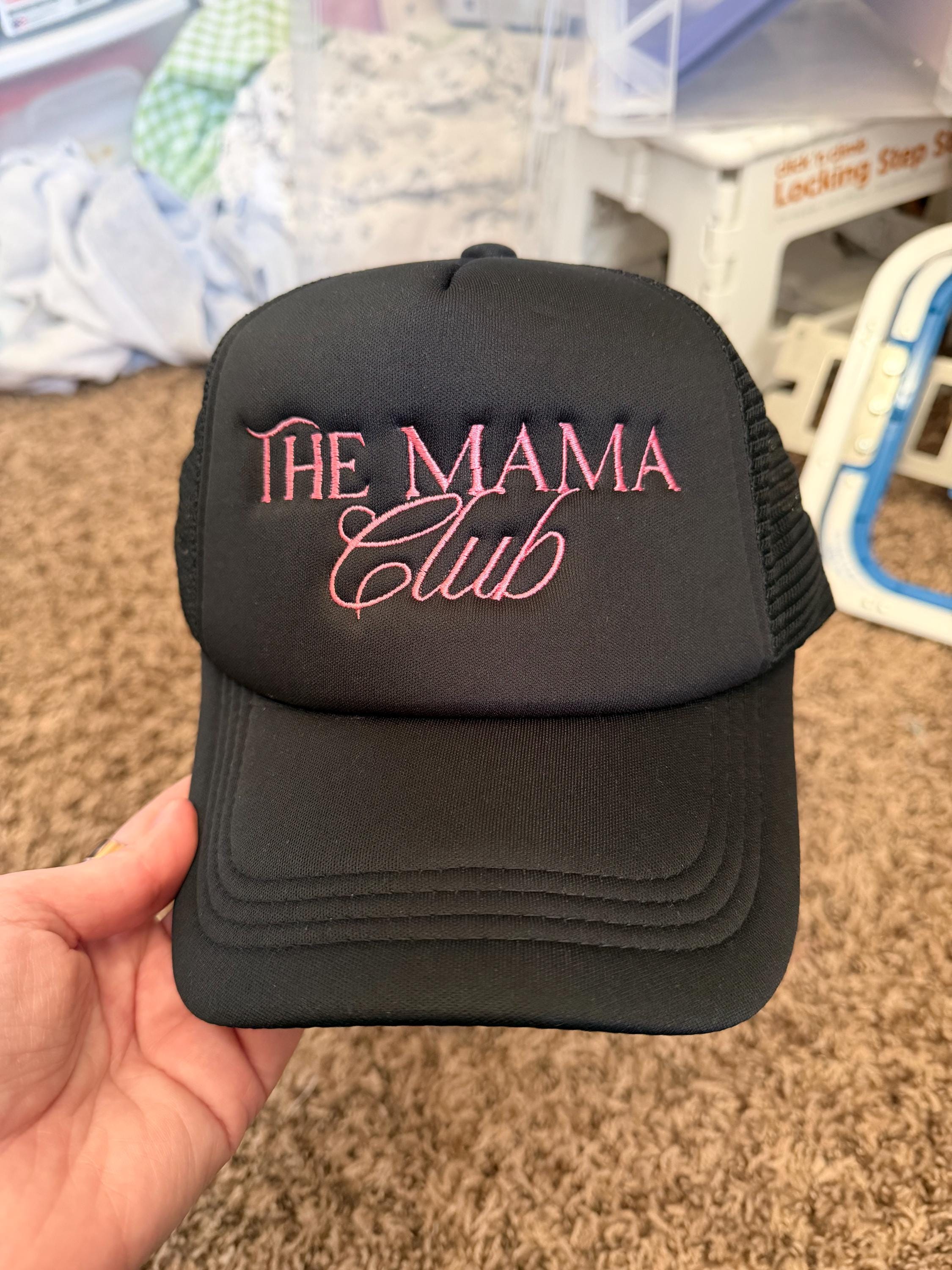 The Mama Club Embroidered Trucker Hat, Custom Hat, Personalized