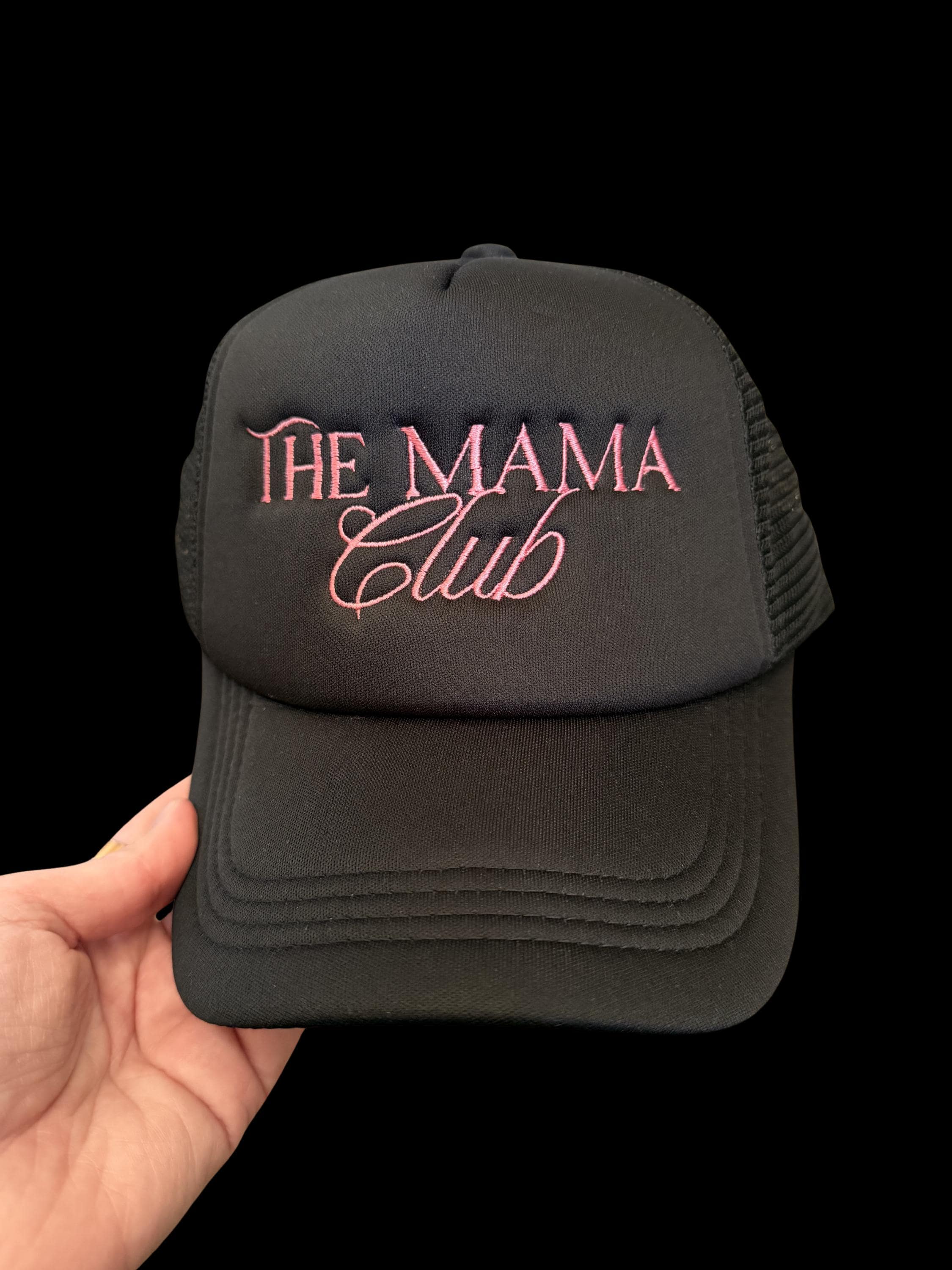 The Mama Club Embroidered Trucker Hat, Custom Hat, Personalized