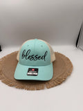 Embroidered Blessed Trucker Hat, Custom Hat, Personalized Hat