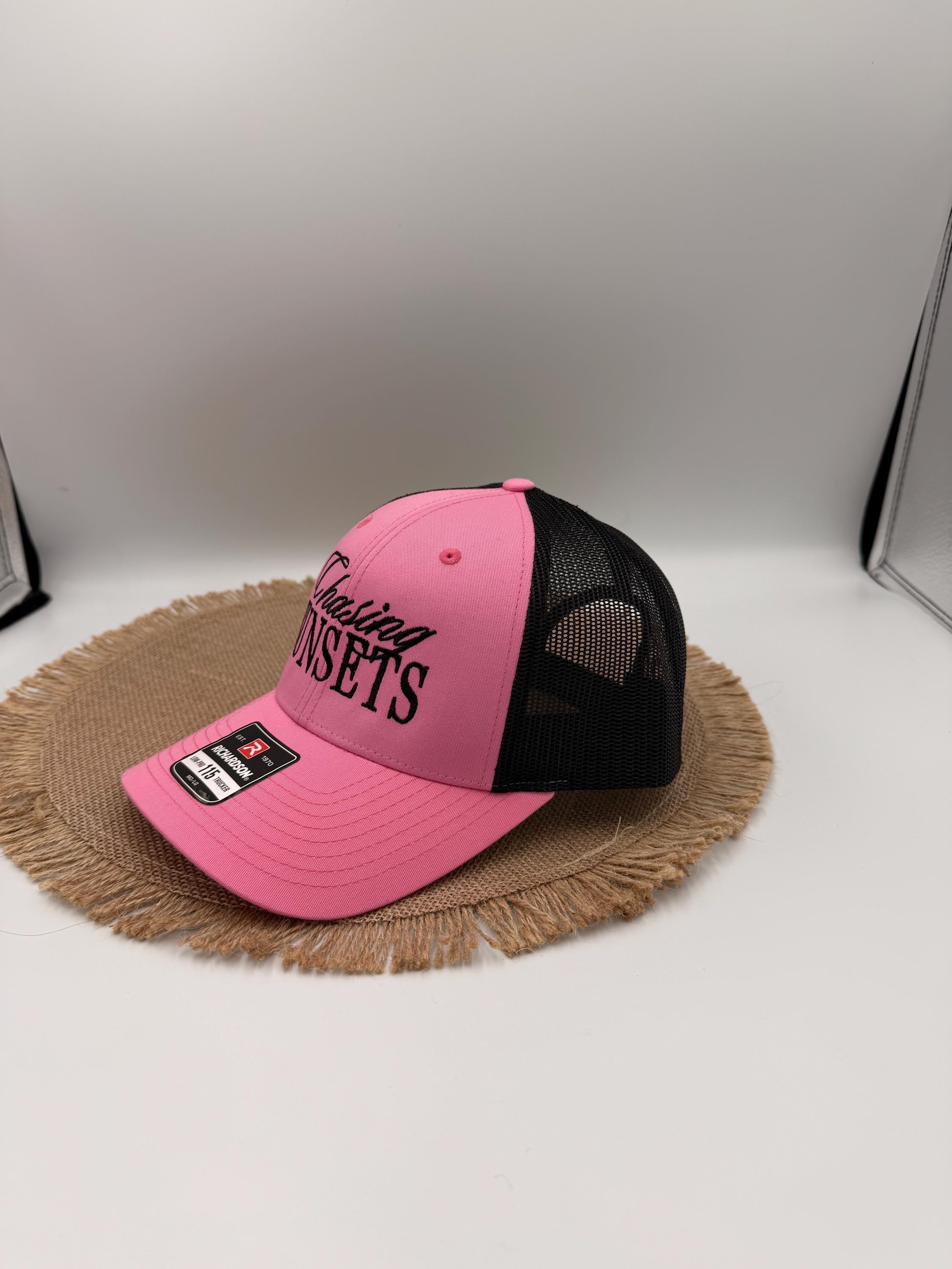 Embroidered Hat, Chasing Sunsets, Beach Hat, Richardson Custom Hat