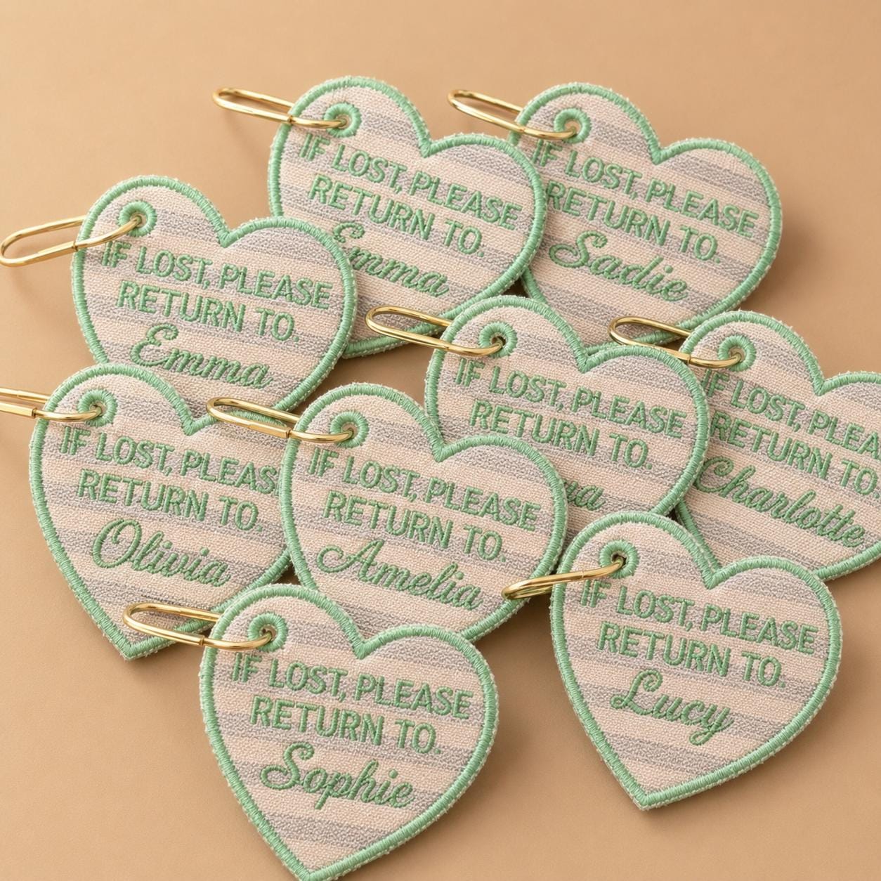 Custom Embroidered Bag Tag, Personalized Kids Backpack Tag, If Lost Please Return To Name Tag, Heart Bag Tag, School Bag Accessory