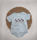 Embroidered Patriotic Duck Baby Bubble Romper | Infant 4th of July Outfit