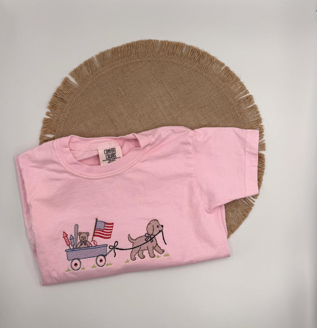 Embroidered Kids 4th of July Shirt | Custom Shirt | Youth Comfort Color