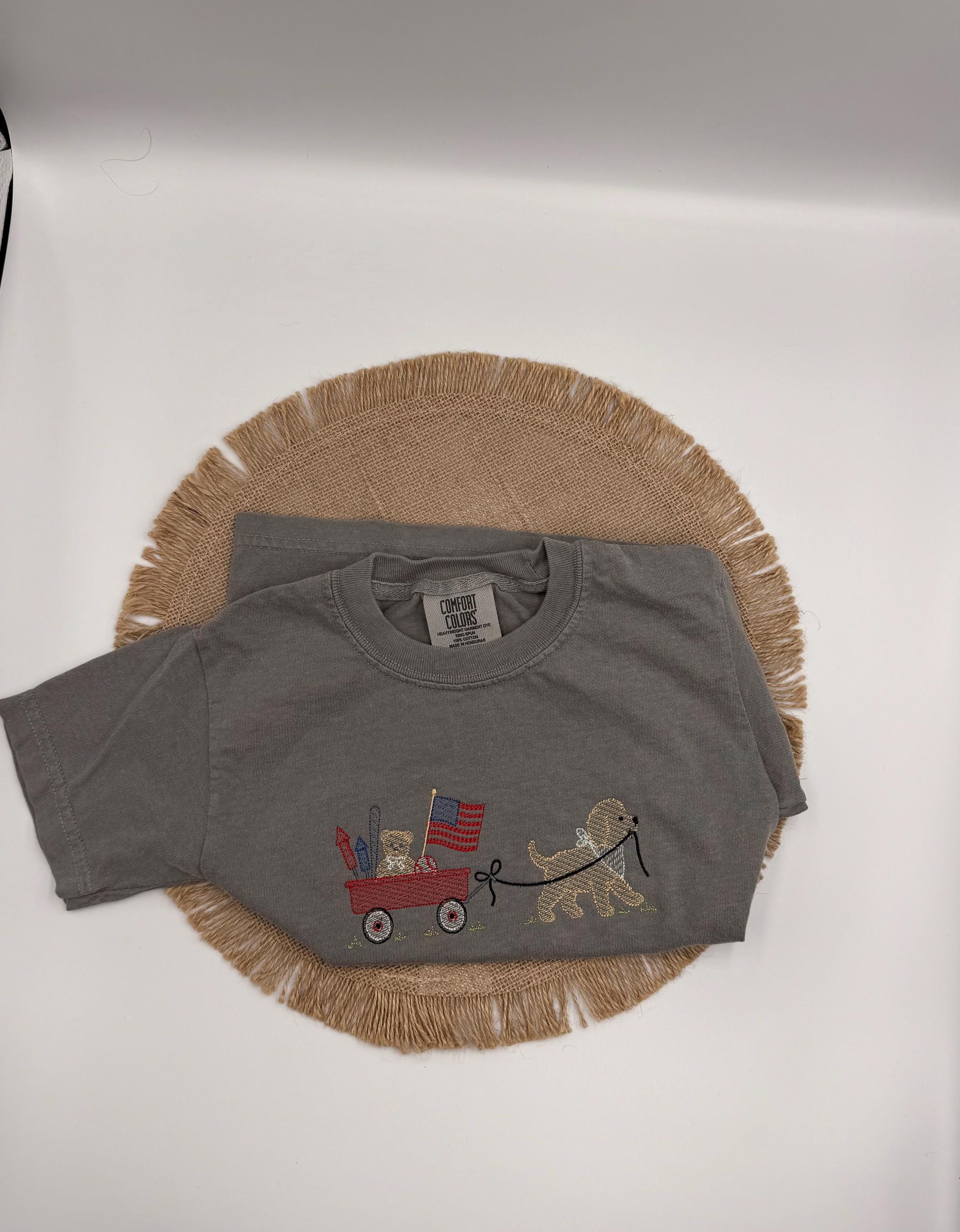Embroidered Kids 4th of July Shirt | Custom Shirt | Youth Comfort Color