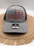 Embroidered Bow Flag Trucker Hat, Richardson 115, Americana Cap