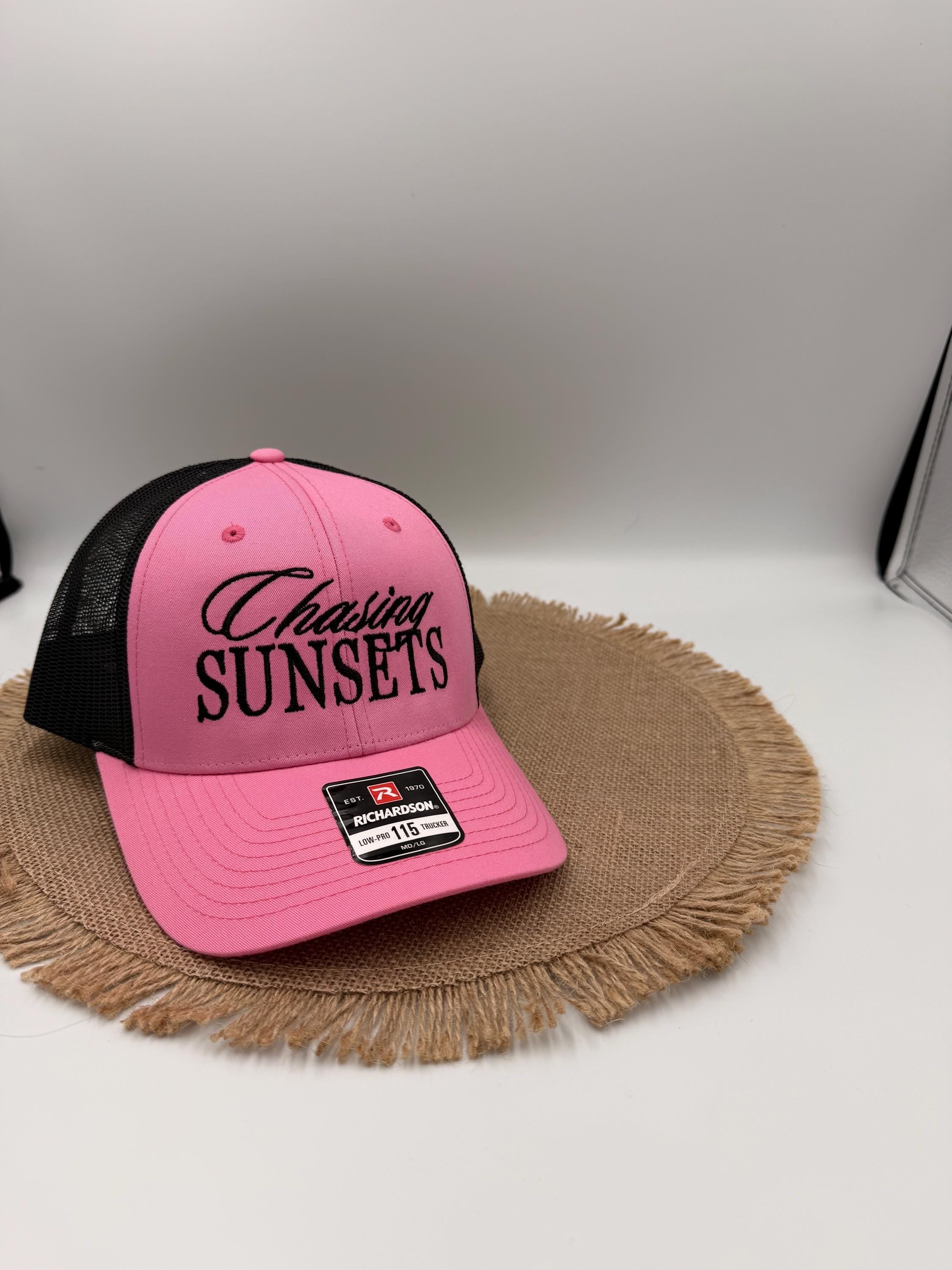 Embroidered Hat, Chasing Sunsets, Beach Hat, Richardson Custom Hat