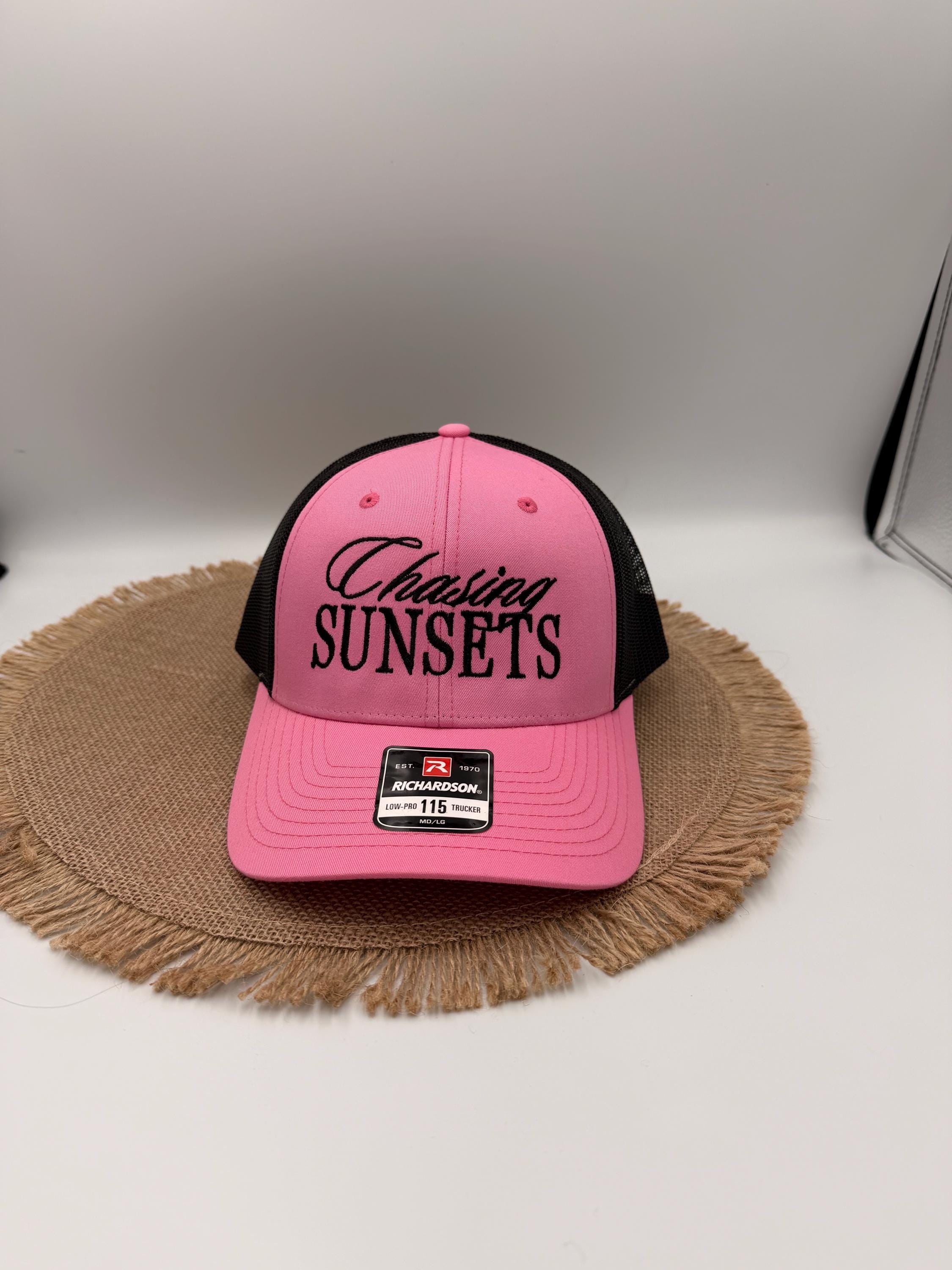 Embroidered Hat, Chasing Sunsets, Beach Hat, Richardson Custom Hat