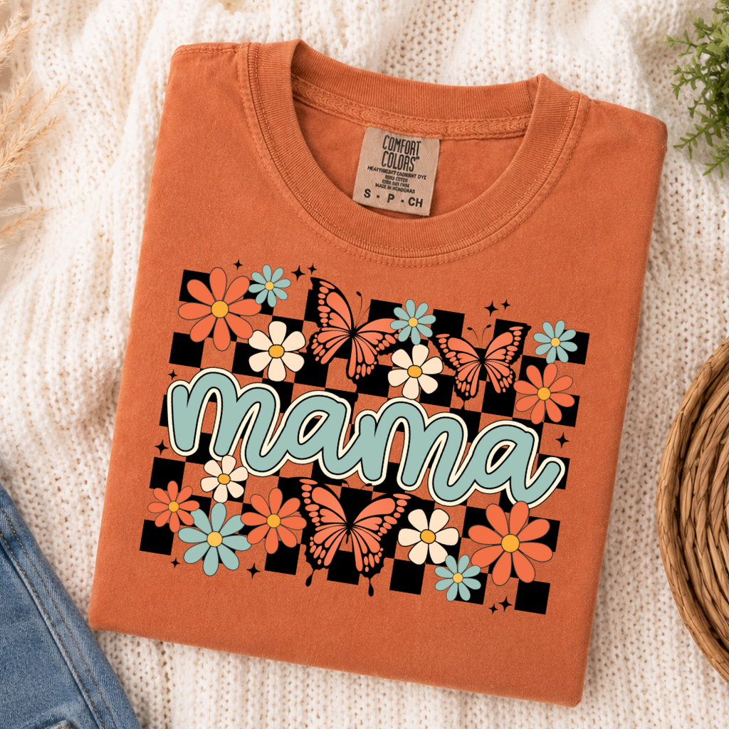 Retro Floral Butterfly Mama Graphic Tee