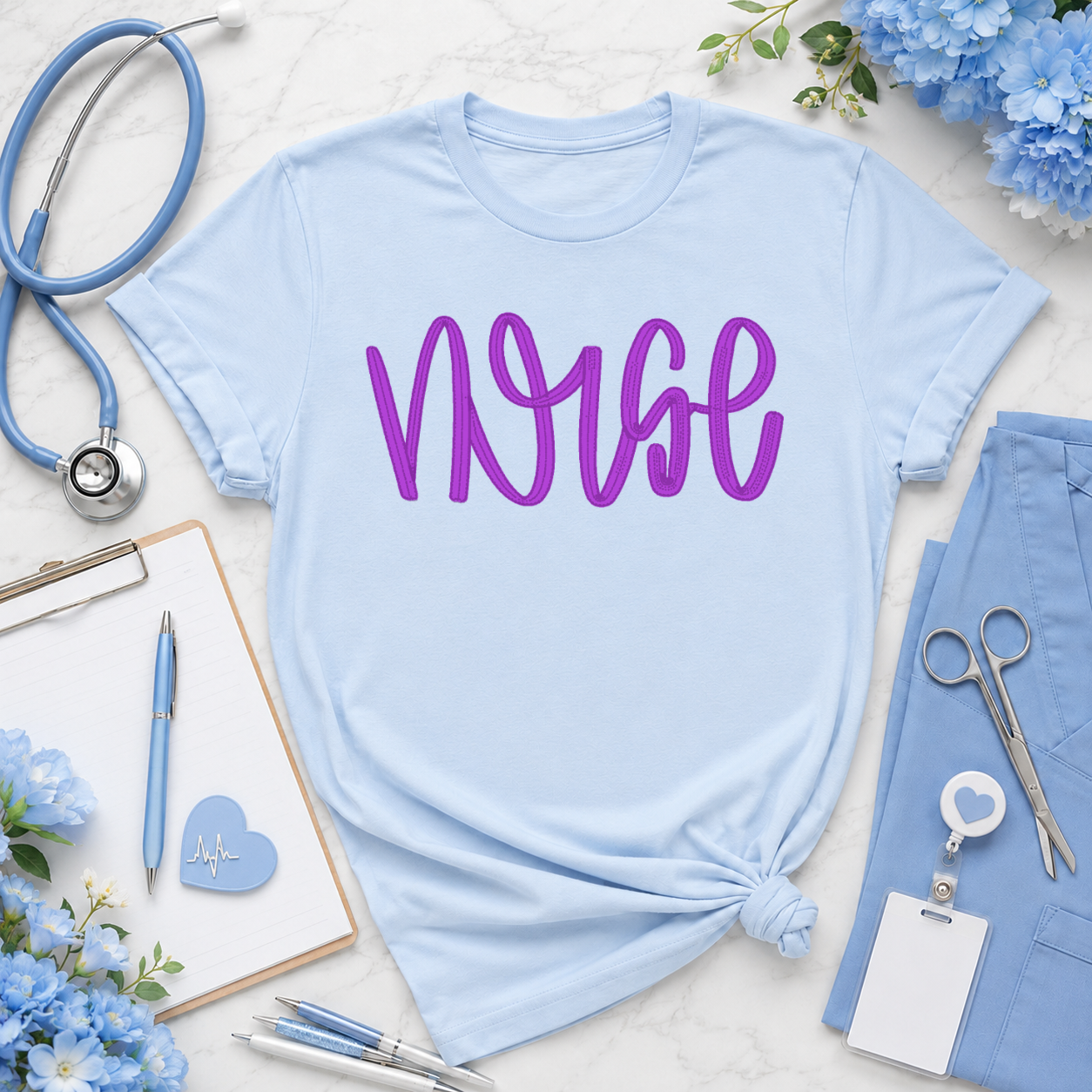 Nurse Hand Lettered Tee and Sweatshirt