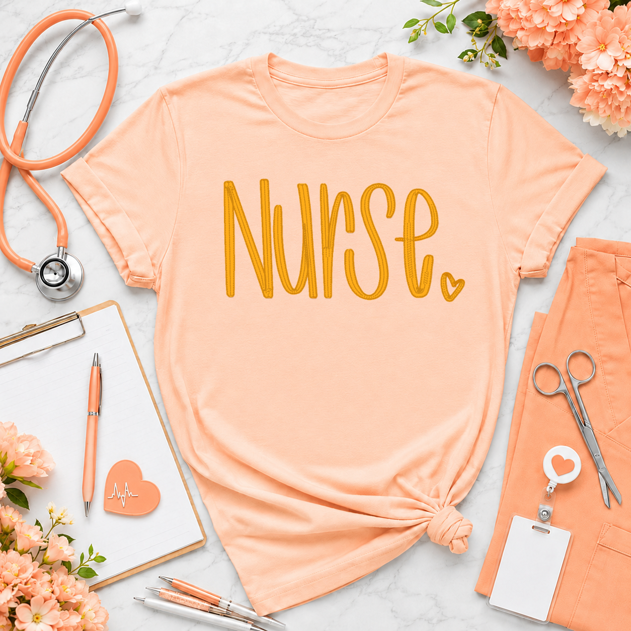Nurse with Heart Tee and Sweatshirt